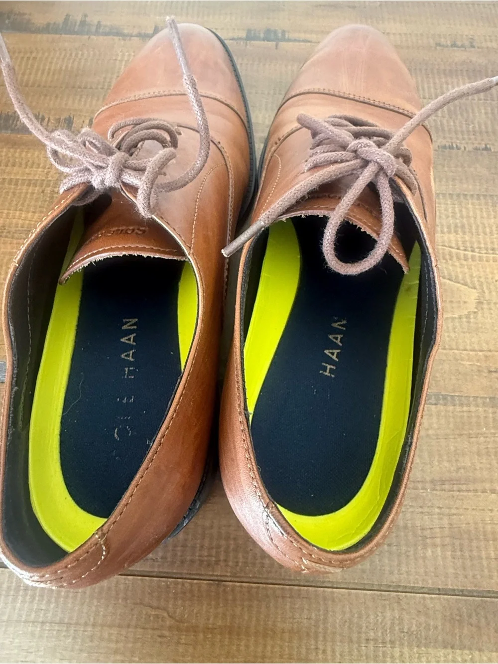 Cole Haan Cognac Leather Cap-Toe Oxford